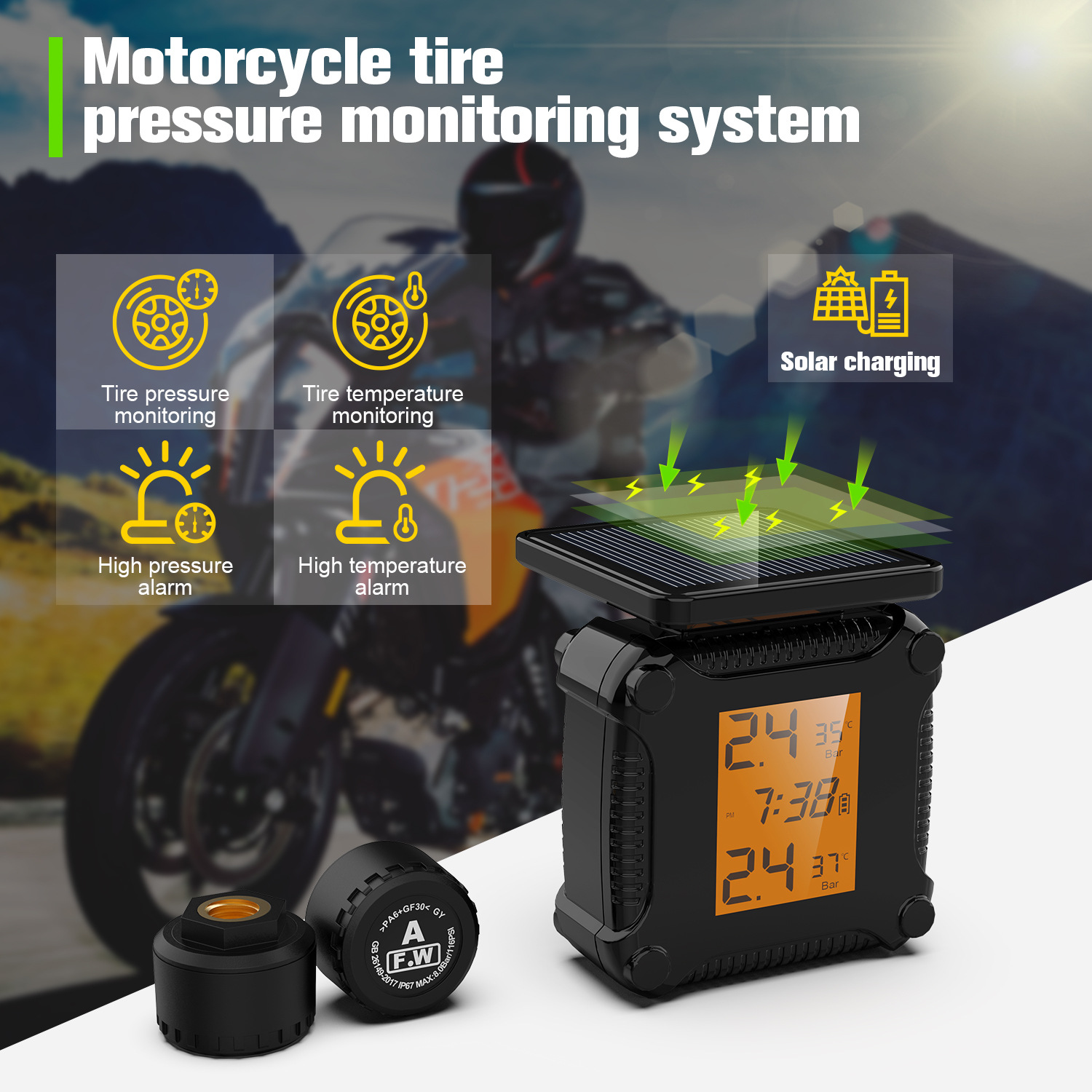 ระบบตรวจสอบแรงดันลมยาง จอแสดงผ - Scooter Tire บทวิจารณ์และราคา