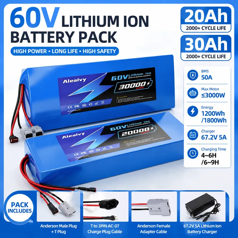 ชุดแบตเตอรี่ลิเธียม 21700 ขนาด - 60V 30Ah 21700 Battery Pack บทวิจารณ์และราคา